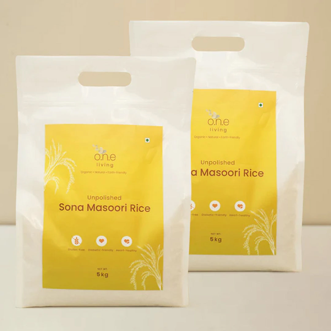 Sona Masoori Rice | 5 Kg | 12 months old | Improves Heart Health | Pack of 2