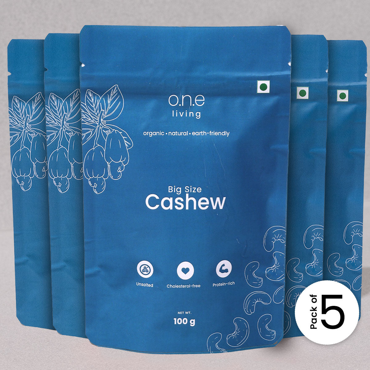 Cashew Nuts | W240 | Plain | Pack of 5 | 100 g Each