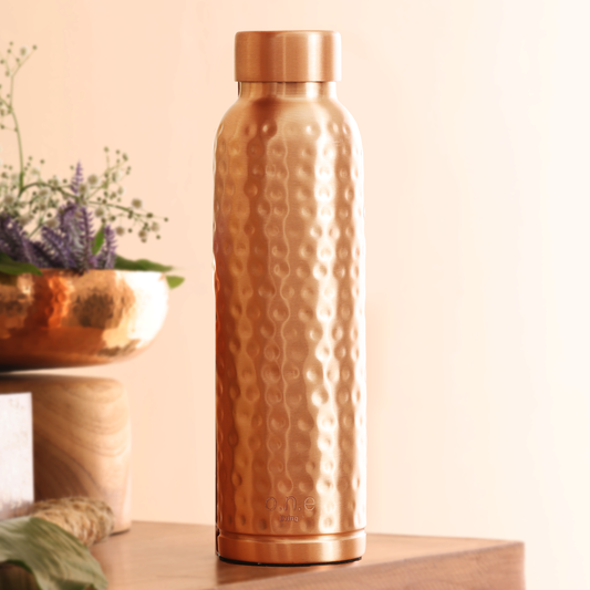 Copper Bottle | 1 Litre | Hammered | Boosts Immunity