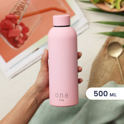 Insulated Stainless Steel Water Bottle | 500 ml | Light Pink