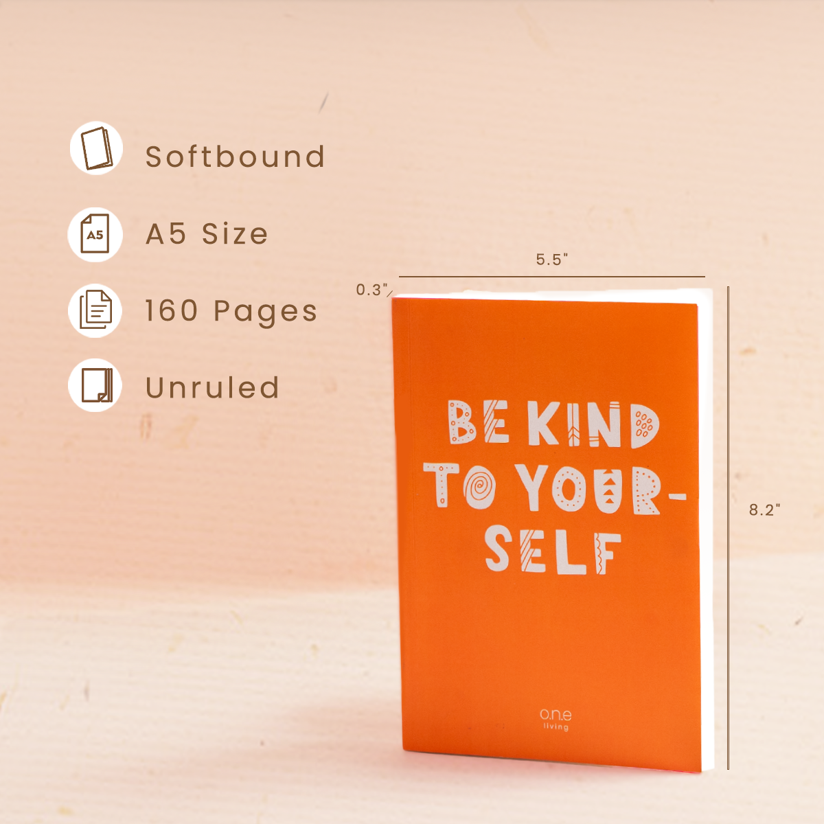 Eco-friendly Diary | Softbound | Unruled | 160 Pages | Orange