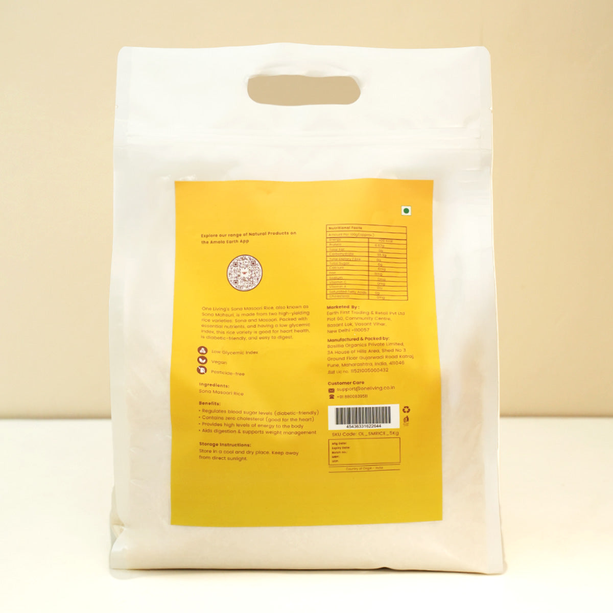 Sona Masoori Rice | 5 Kg | 12 months old | Improves Heart Health | Pack of 2