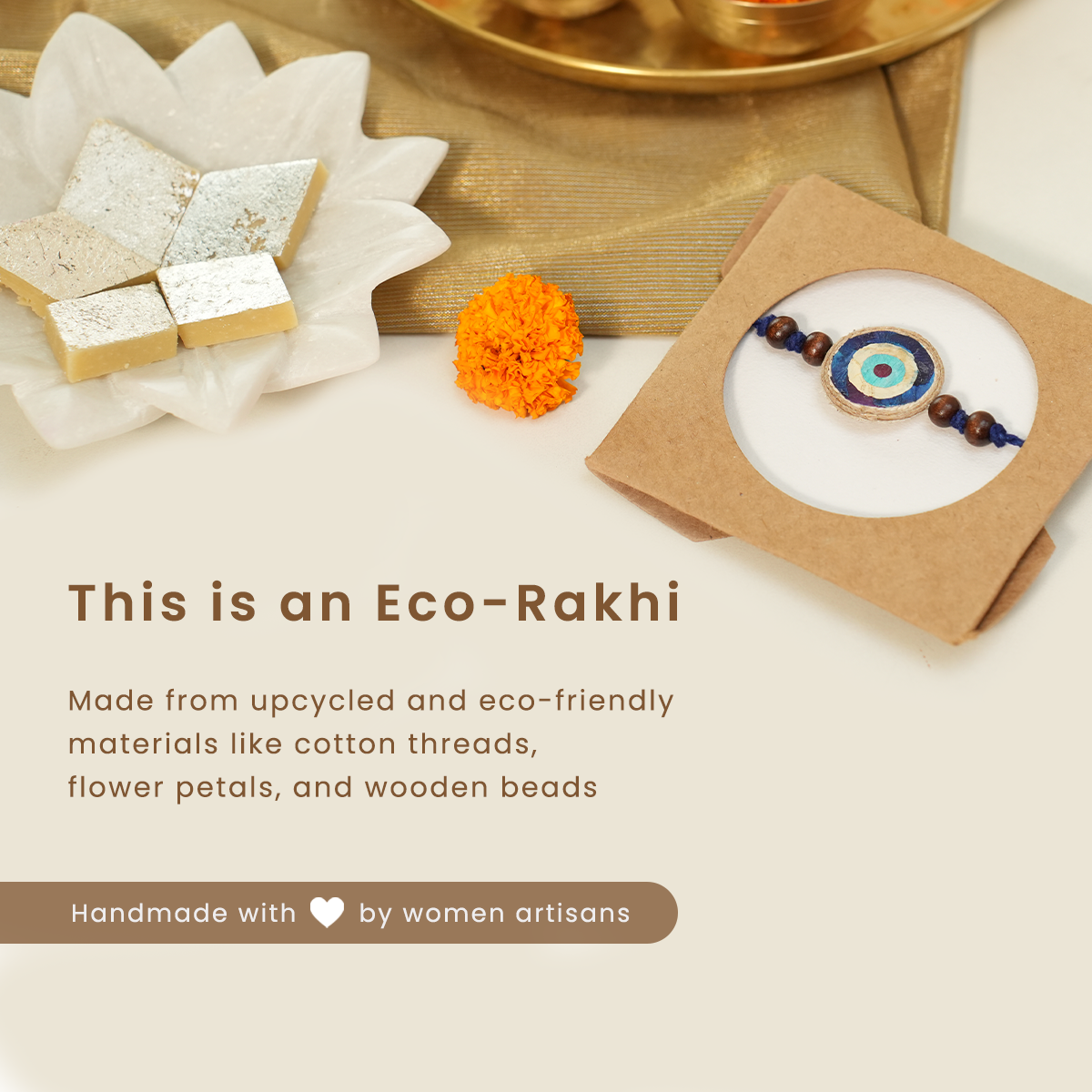 Handmade Evil Eye Rakhi | Rakhi for Brother | Eco-friendly