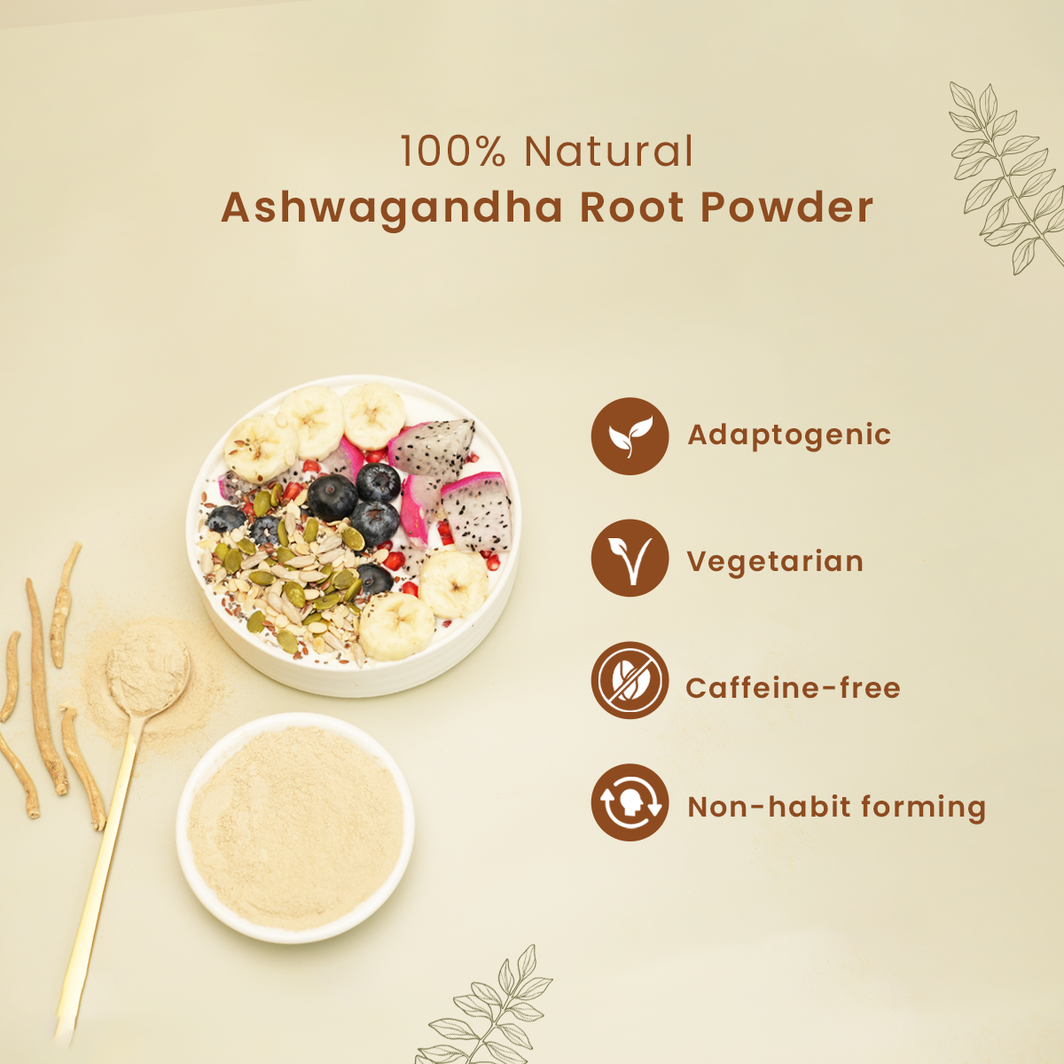 Ashwagandha Root Powder | 100 g | Relieves Stress | Pack of 2