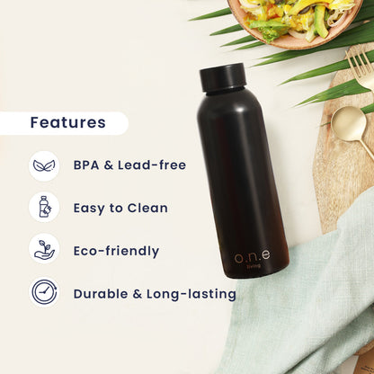 Stainless Steel Water Bottle | 1 Litre | BPA & Lead Free | For Office, Gym & School