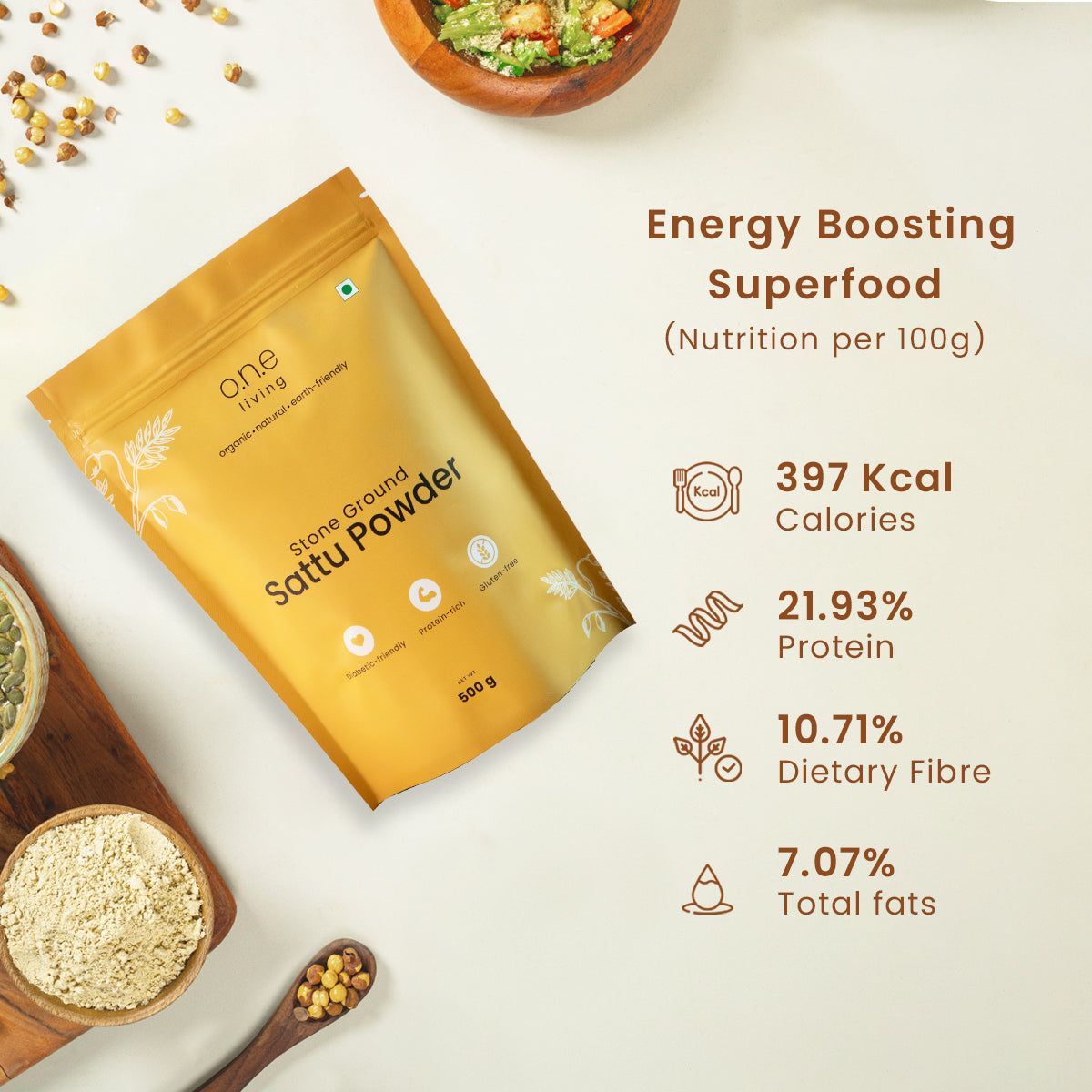 Natural Sattu Powder | 500 g | Pack of 2 | Energy Boosting
