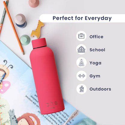 Insulated Stainless Steel Bottle | 500 ml | Dark Pink