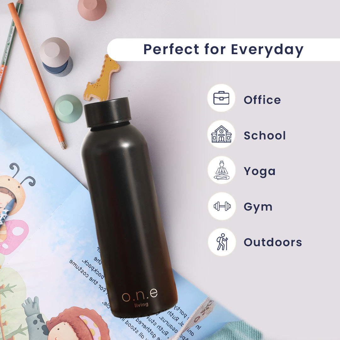 Stainless Steel Water Bottle | 1 Litre | BPA & Lead Free | For Office, Gym & School