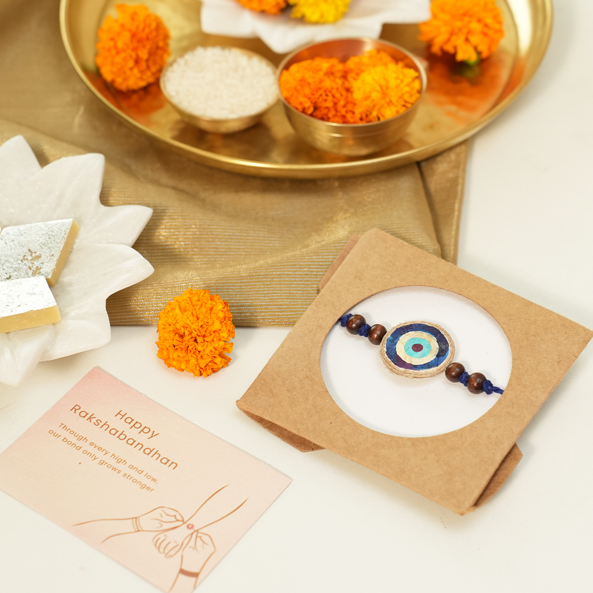 Handmade Evil Eye Rakhi | Rakhi for Brother | Eco-friendly