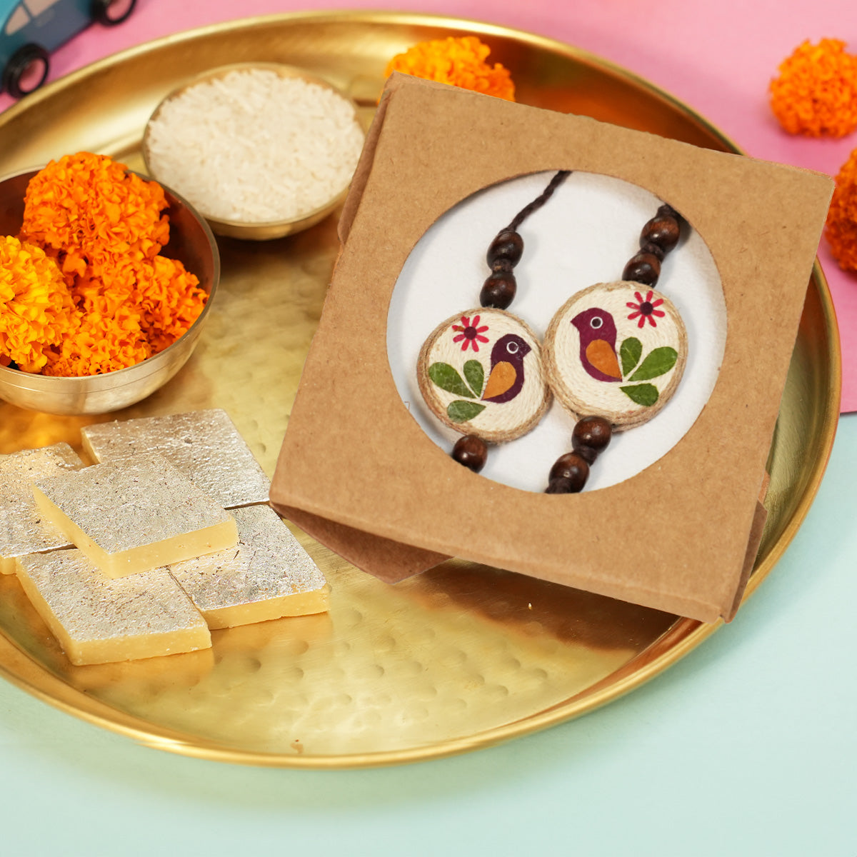Delisted- Mor-Morni Rakhi & Lumba Set | Rakhi for Bhaiya & Bhabhi
