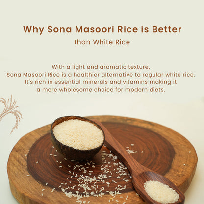 Sona Masoori Rice | 5 Kg | 12 months old | Improves Heart Health | Pack of 2