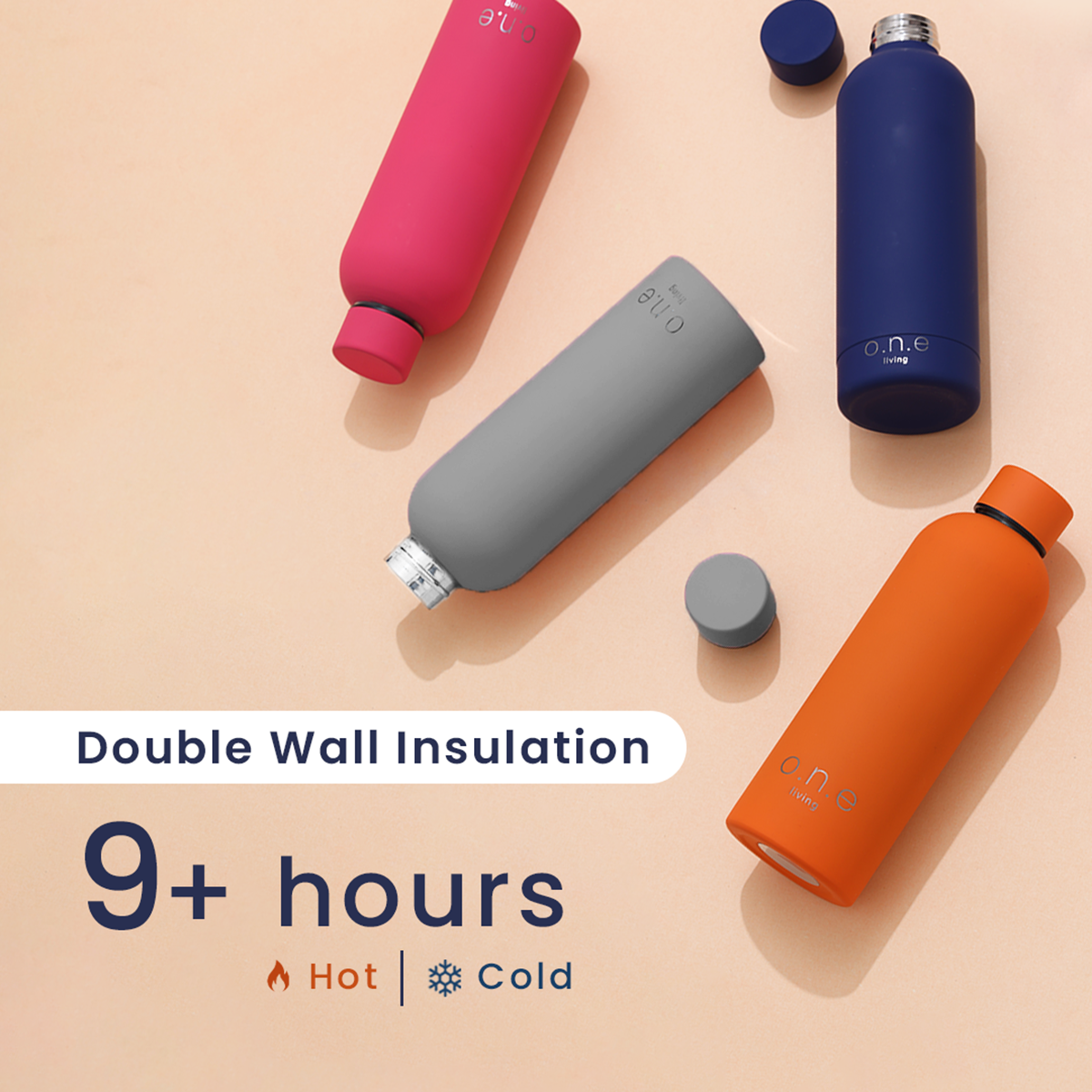 Insulated Stainless Steel Bottle | 500 ml | Grey