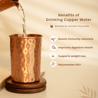 Copper Glass | Set of 2 | 300 ml | Hammered
