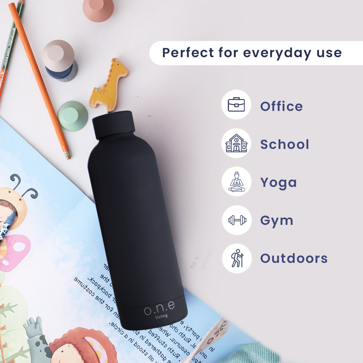 Insulated Stainless Steel Bottle | 500 ml | Black