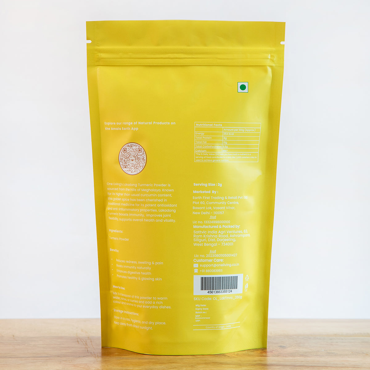 Lakadong Turmeric Powder | Haldi Powder | 250 g | Pack of 2 | High Curcumin