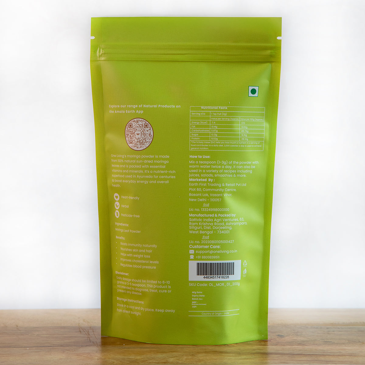Natural Moringa Powder | 200 g | Boosts Immunity | Pack of 2