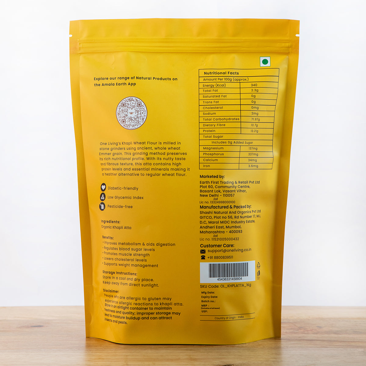 Khapli Wheat | Stone Milled | 1 Kg | Aids in Digestion | Pack of 2