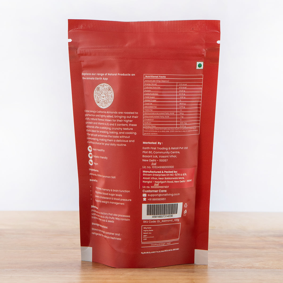 California Almonds | Roasted | Pack of 5 | 100 g Each