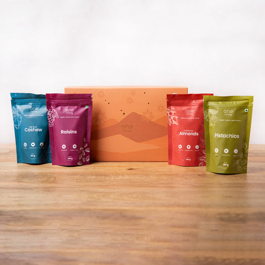 Dry Fruit Gift Box | Plain | Pack of 4 | Almonds, Cashews, Pista, Raisins