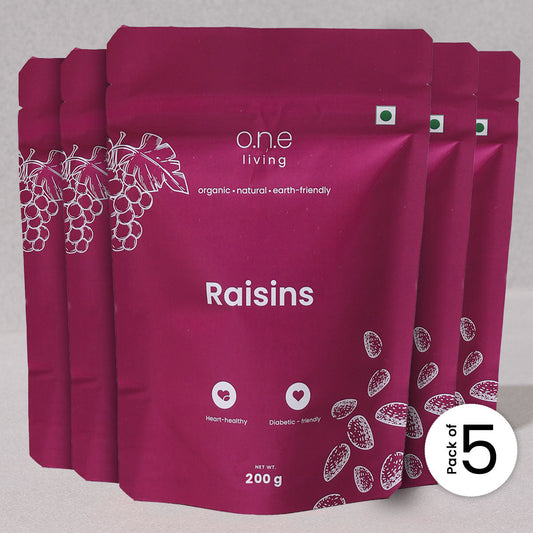 Green Raisins | Pack of 5 | 200 g Each | Rich in Iron