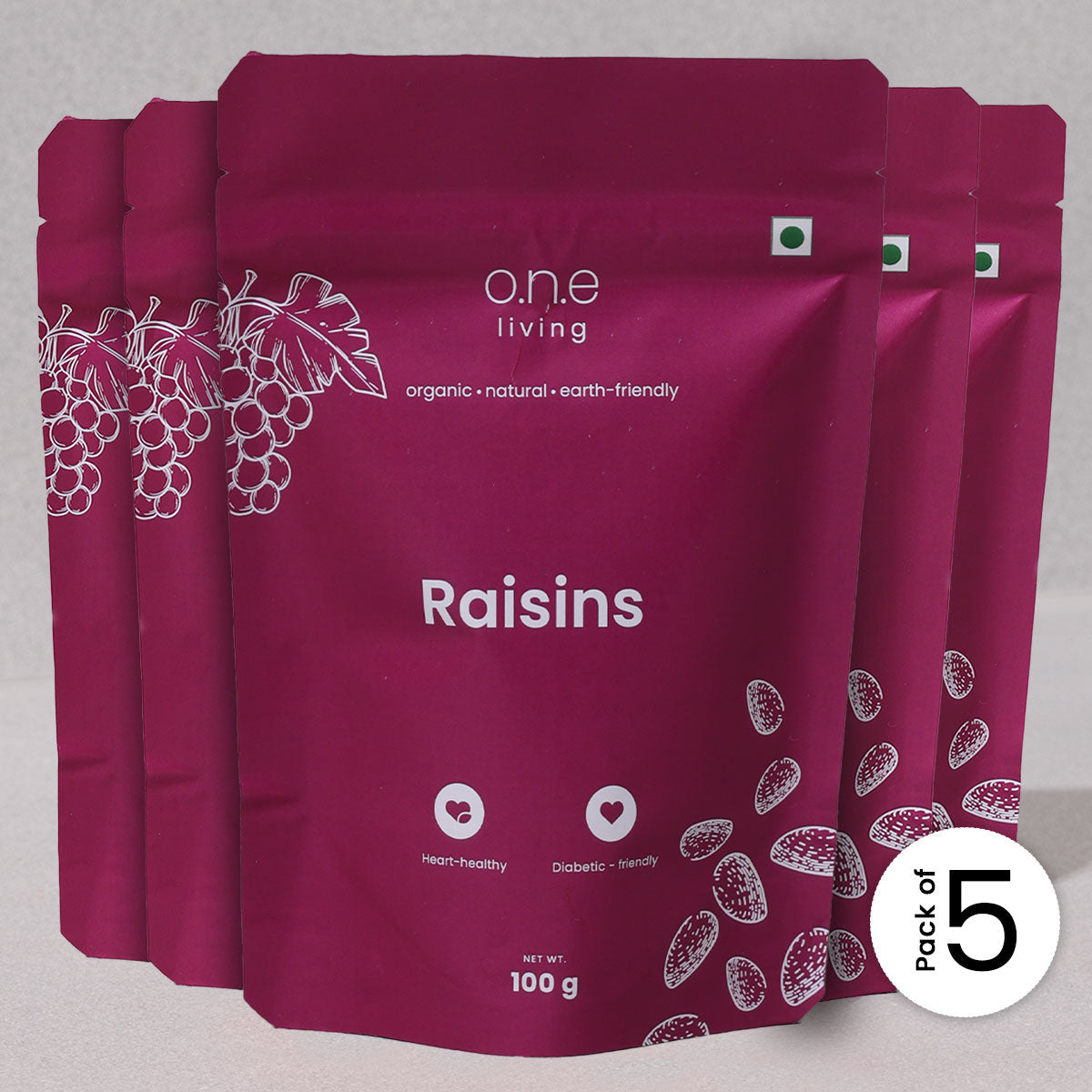 Green Raisins | Pack of 5 | 100 g Each | Rich in Iron