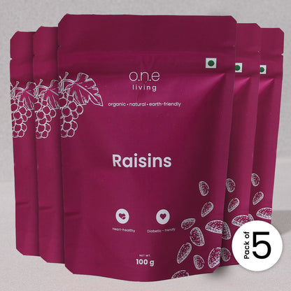 Green Raisins | Pack of 5 | 100 g Each | Rich in Iron