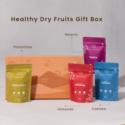 Dry Fruit Gift Box | Plain | Pack of 4 | Almonds, Cashews, Pista, Raisins