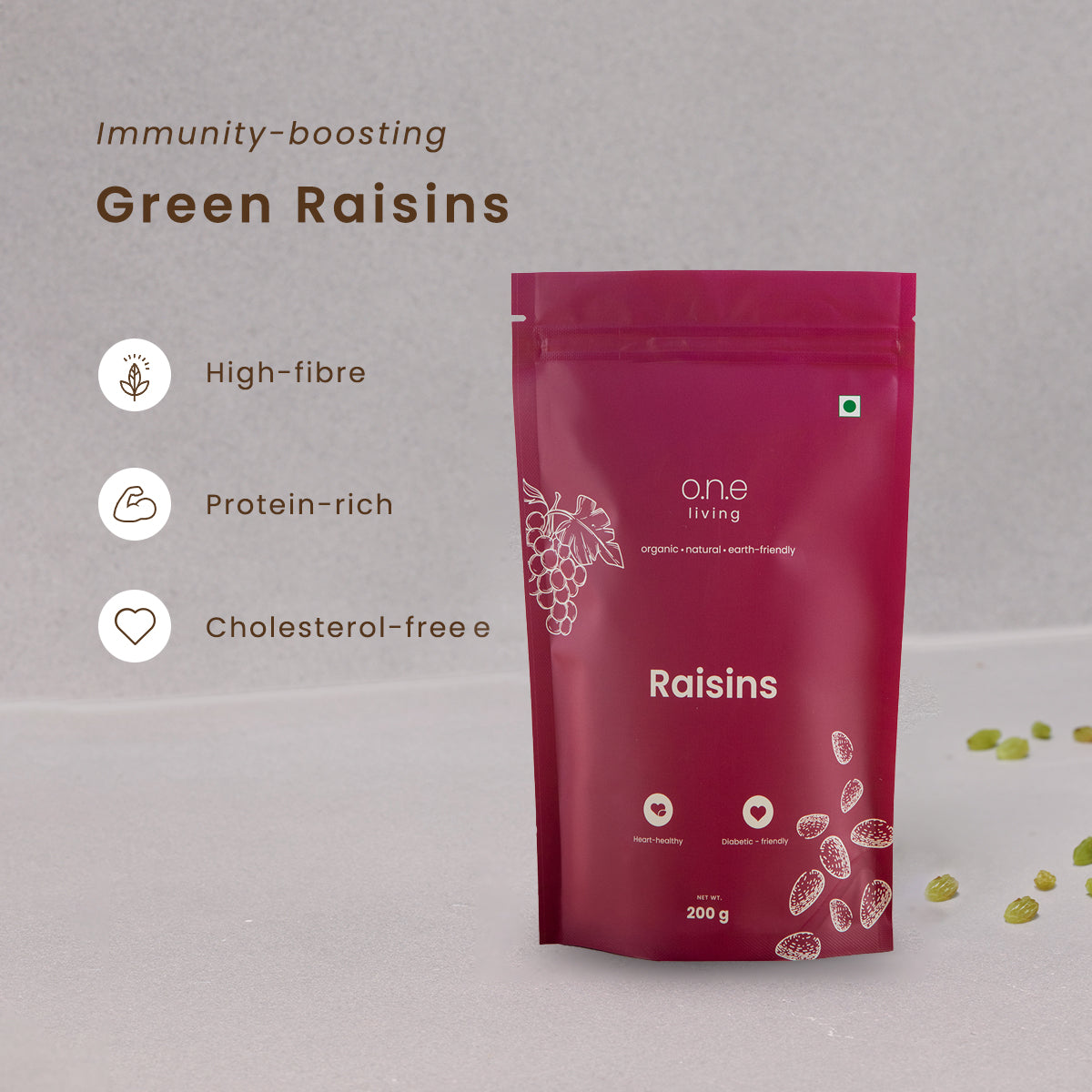 Green Raisins | Pack of 5 | 200 g Each | Rich in Iron