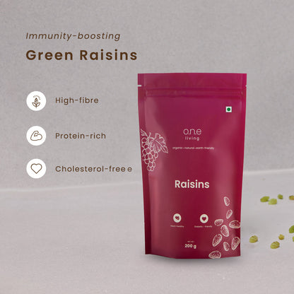 Green Raisins | Pack of 5 | 200 g Each | Rich in Iron