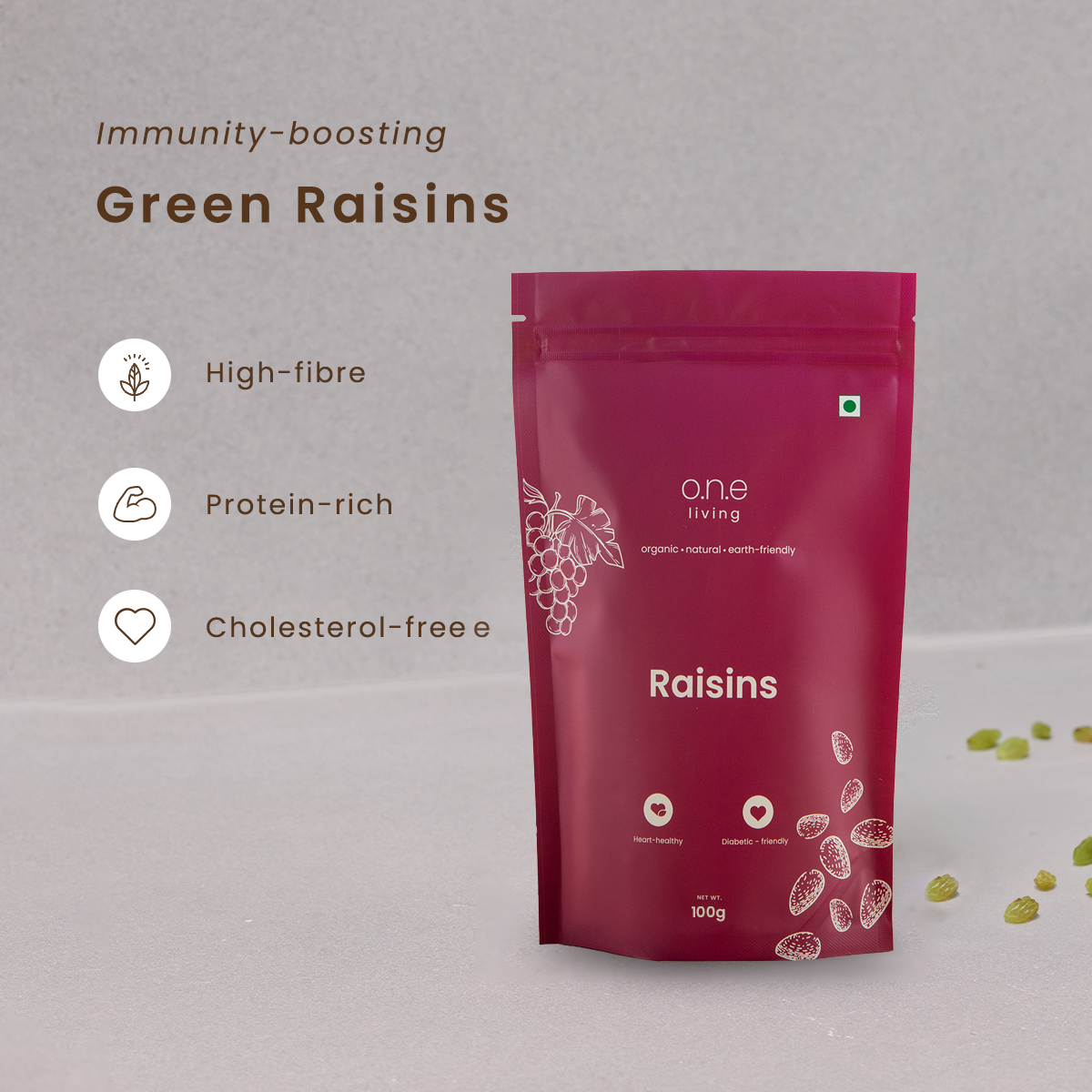 Green Raisins | Pack of 5 | 100 g Each | Rich in Iron