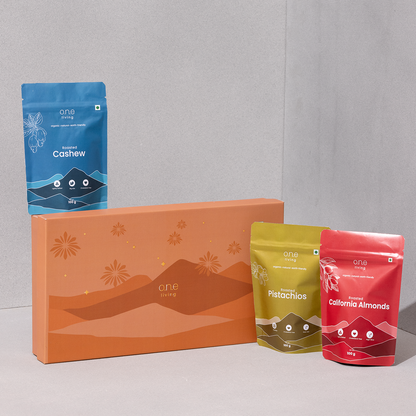 Dry Fruit Gift Box | Roasted | Pack of 3 | Almonds, Cashews, Pista - OLD