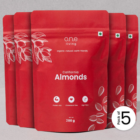 California Almonds | Pack of 5 | 200 g Each | Energy Boosting