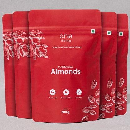 California Almonds | Pack of 5 | 200 g Each | Energy Boosting