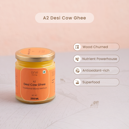 A2 Desi Cow Ghee | 250 ml | Traditional Bilona Method - New Freebie