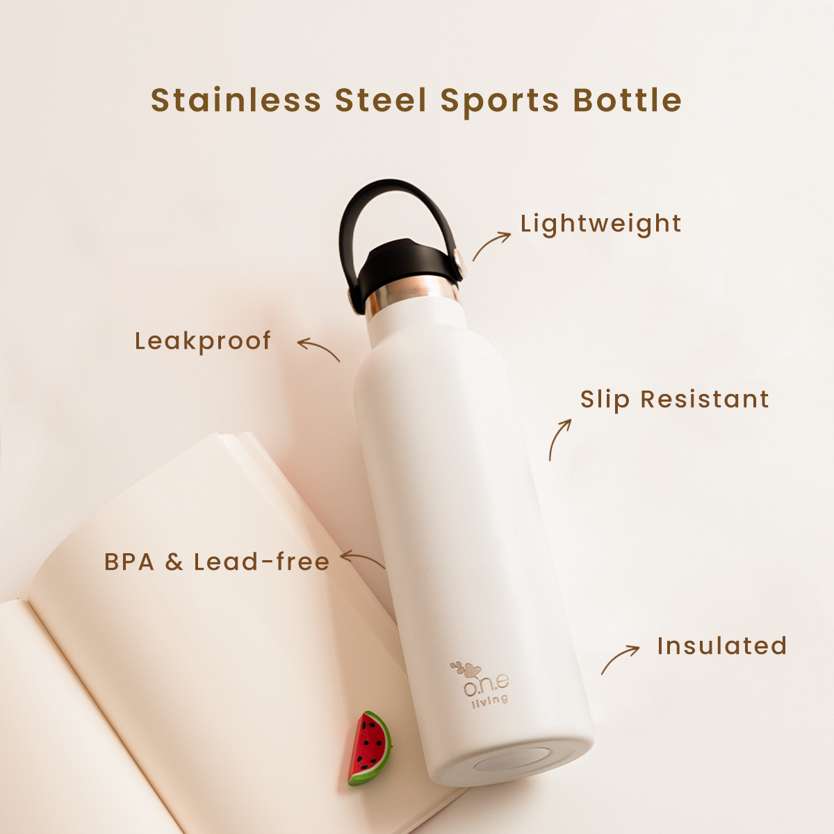 Red Softbound Diary with Plantable Pencils & White Sports Bottle