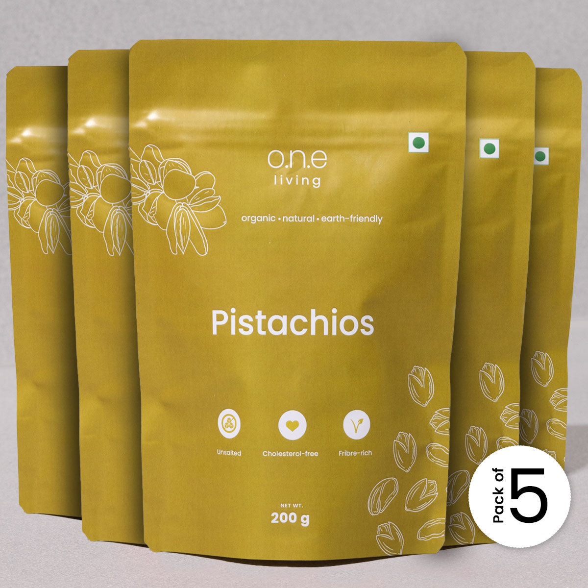 Pistachios | Plain | Pack of 5 | 200 g each