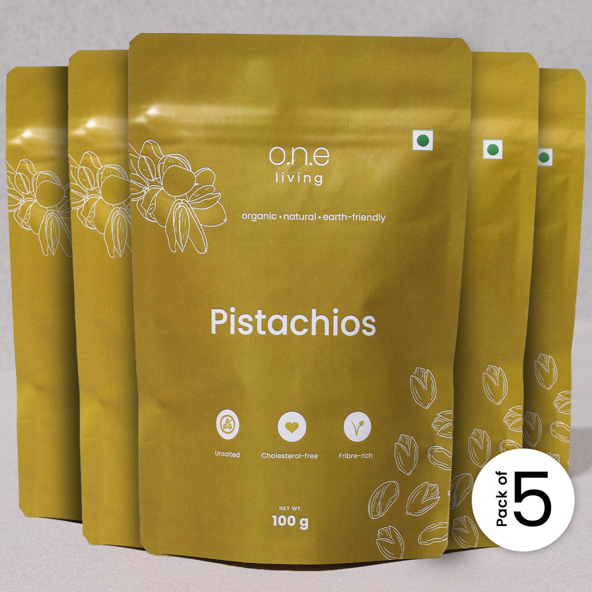 Pistachios | Plain | Pack of 5 | 100 g Each