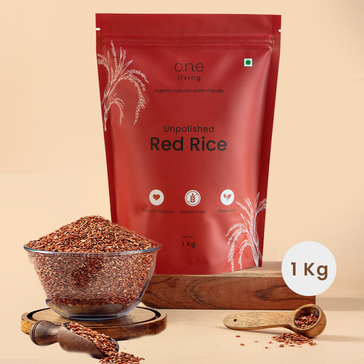 Red Rice | Unpolished | 1 Kg | Diabetic Friendly