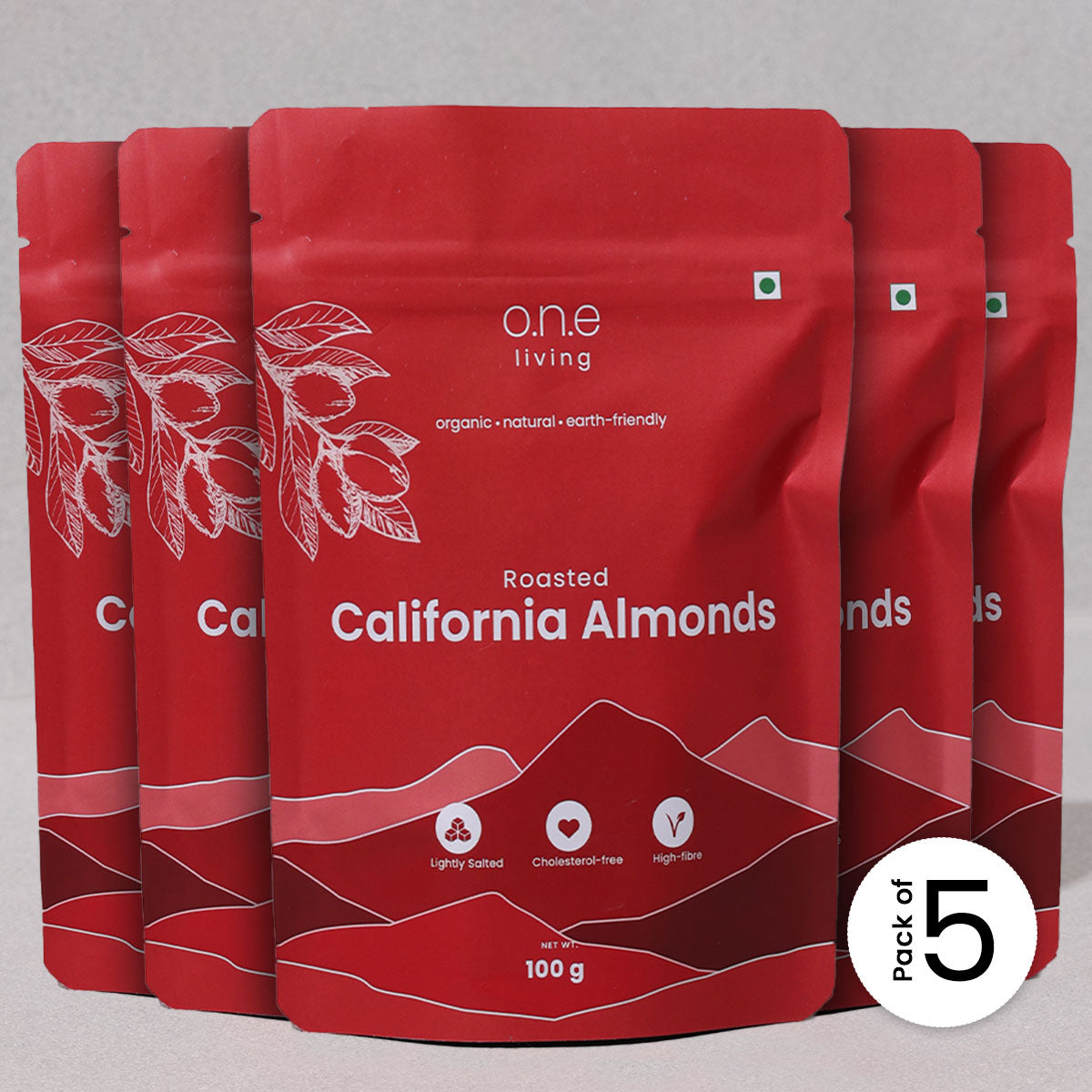 California Almonds | Roasted | Pack of 5 | 100 g Each