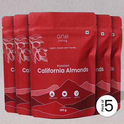 California Almonds | Roasted | Pack of 5 | 100 g Each