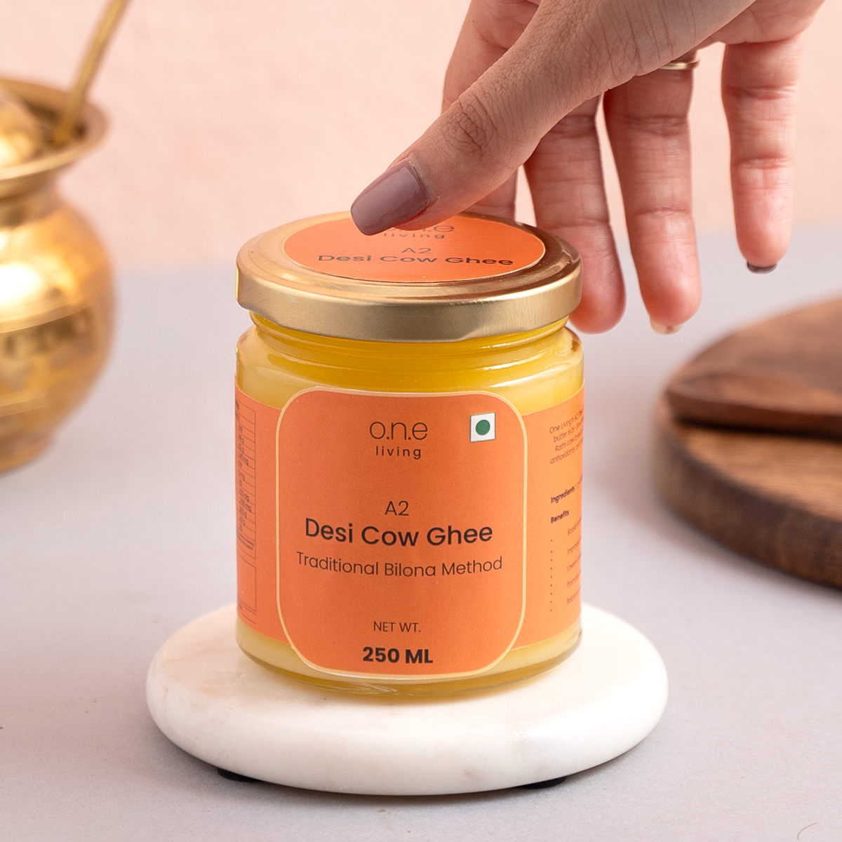 A2 Desi Cow Ghee | 250 ml | Traditional Bilona Method | Freebie